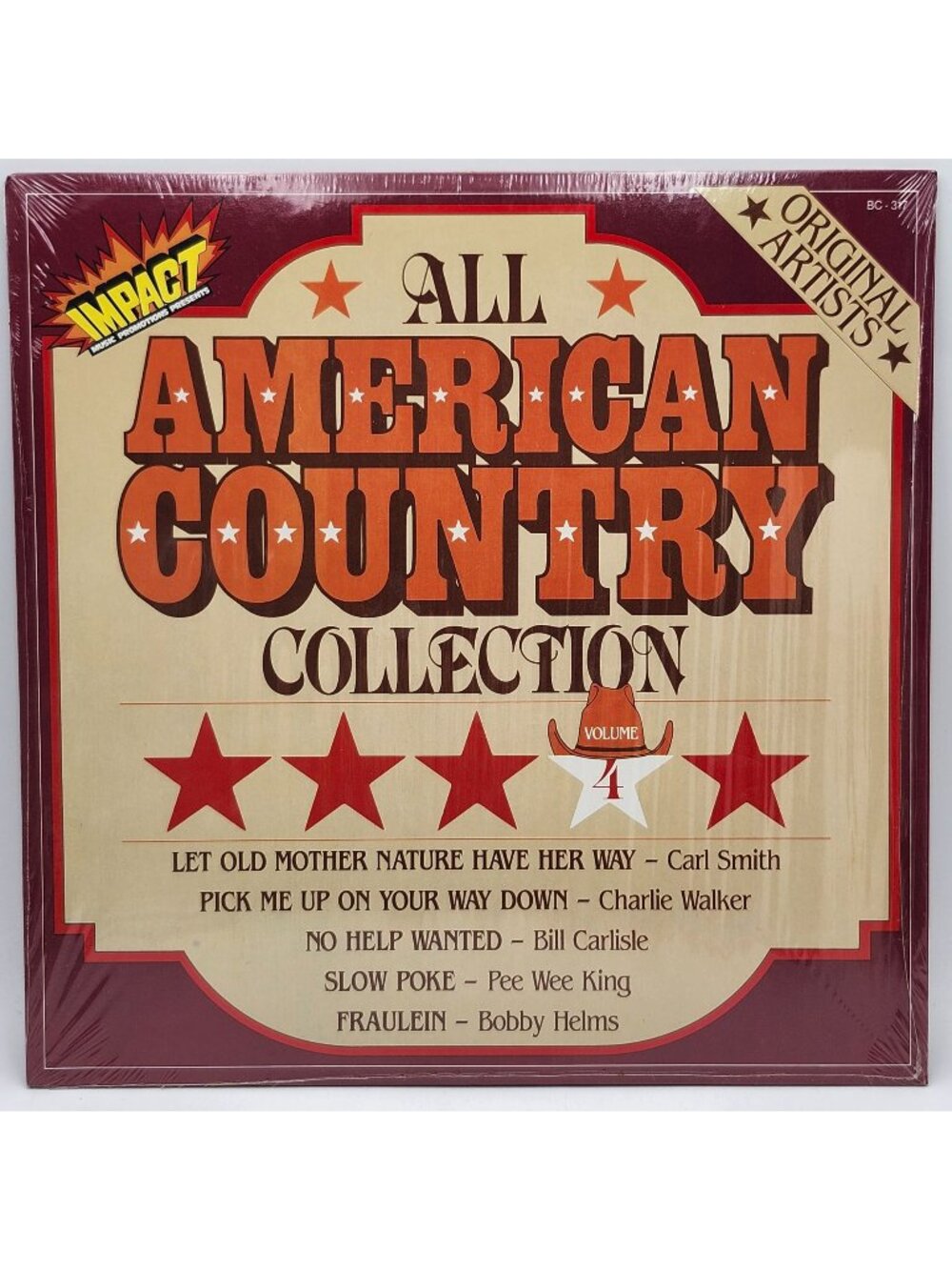 All American Country Collection Volume 4 Vinyl Record 1982 Impact Music BC-317